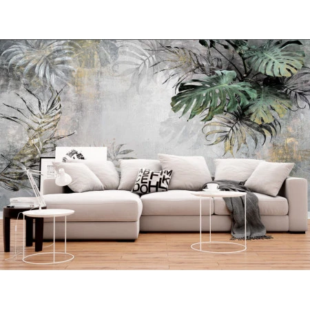 Fototapet fara imbinari Grunge Tropical Leaves