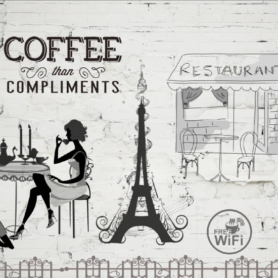 Fototapet fara imbinari Coffee In Paris