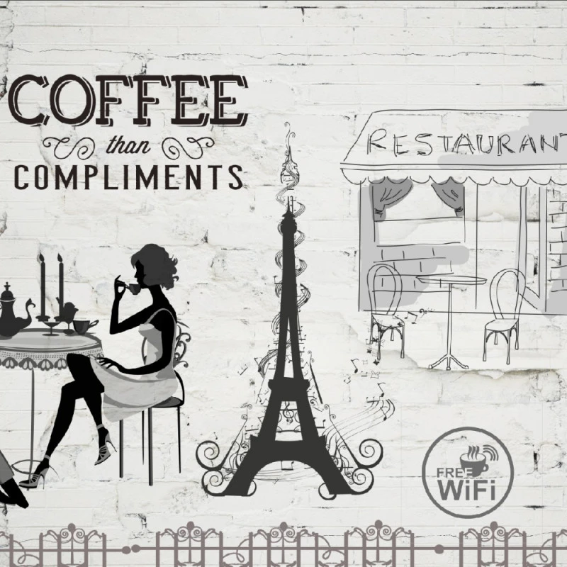 Fototapet fara imbinari Coffee In Paris