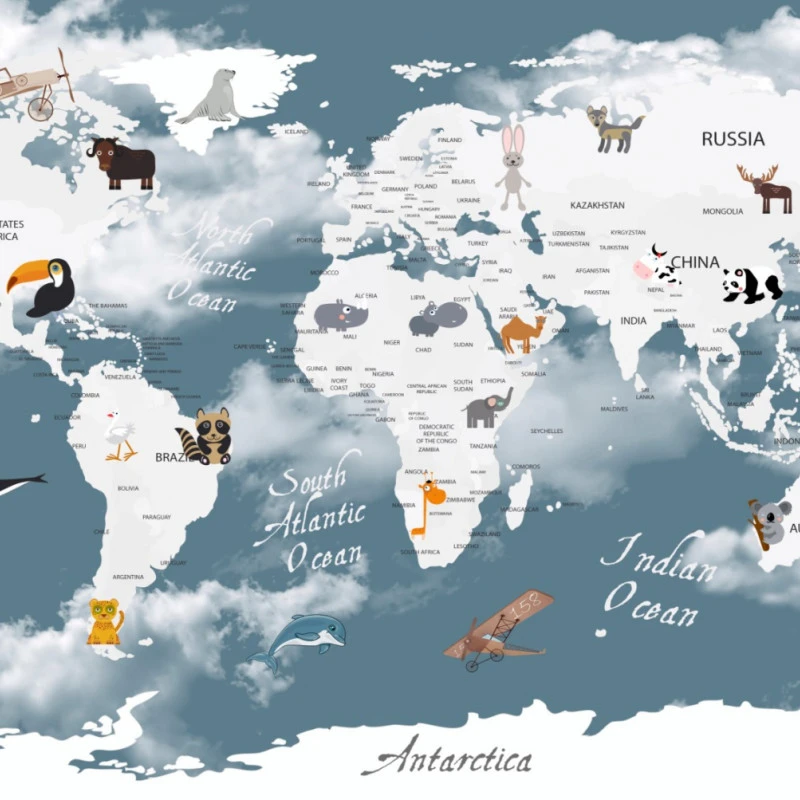 Fototapet fara imbinari Children's Map In The Clouds