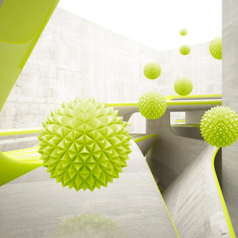 Fototapet fara imbinari Green Balls