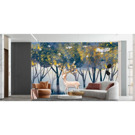 Fototapet fara imbinari Deer In The Forest Premier Decor