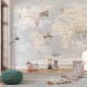 Fototapet fara imbinari Gray World Map Fototapet fara imbinari Gray World Map