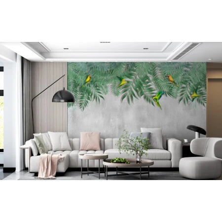 Fototapet fara imbinari The Beautiful And Enchanting Leaves Of The Palm Tree Premier Decor