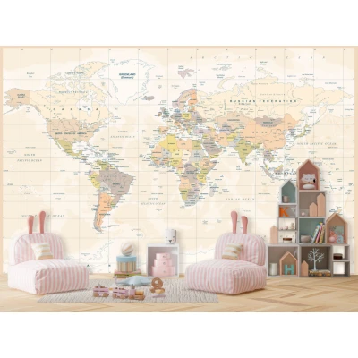 Fototapet fara imbinari Bright Old Map Premier Decor
