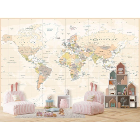 Fototapet fara imbinari Bright Old Map Premier Decor