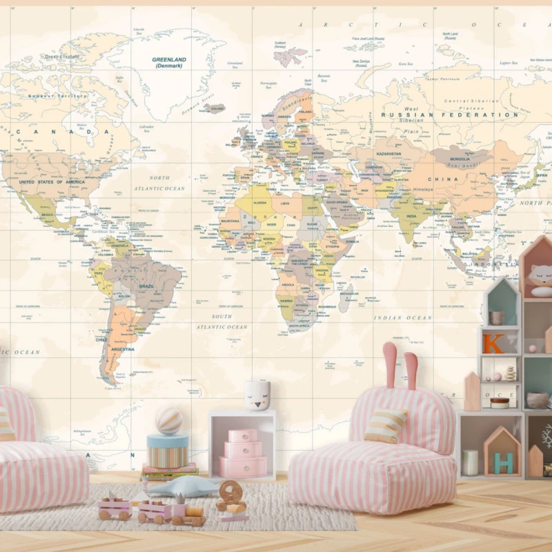 Fototapet fara imbinari Bright Old Map