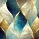Fototapet fara imbinari Blue, Gold And White Abstract Luxury Marble
