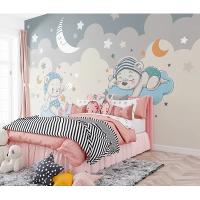 Fototapet fara imbinari  Dream Teddy Bear On The Cloud Premier Decor