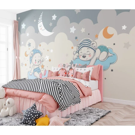 Fototapet fara imbinari  Dream Teddy Bear On The Cloud Premier Decor