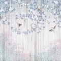 Fototapet fara imbinari Blooming Branches Stand Gracefully Against A Luminous Backdrop