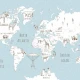 Fototapet fara imbinari Retro Blue Map