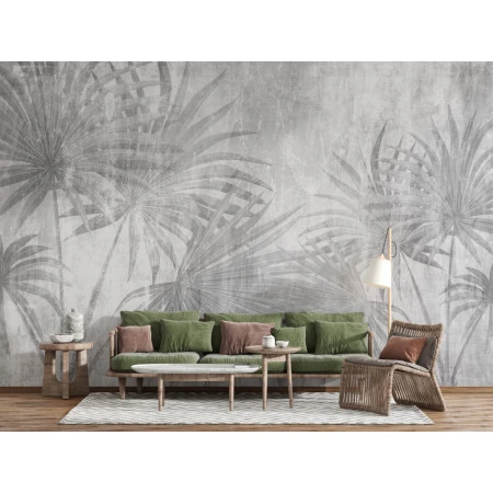 Fototapet fara imbinari Graphite Leaves Premier Decor
