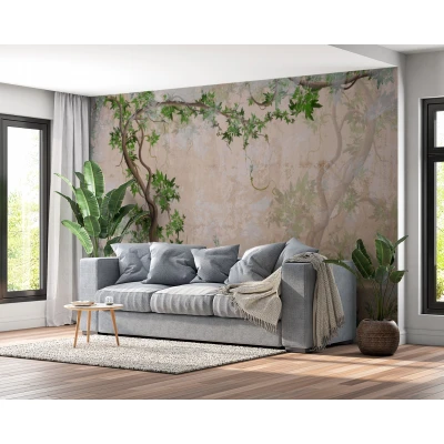 Fototapet fara imbinari Curly Trees With Branches And Leaves Premier Decor