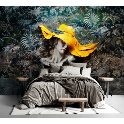 Fototapet fara imbinari Bright Yellow Hat Premier Decor