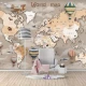 Fototapet fara imbinari Dream Retro World Map