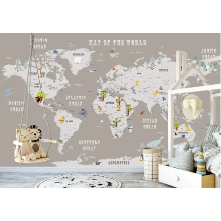 Fototapet fara imbinari Map Of The World