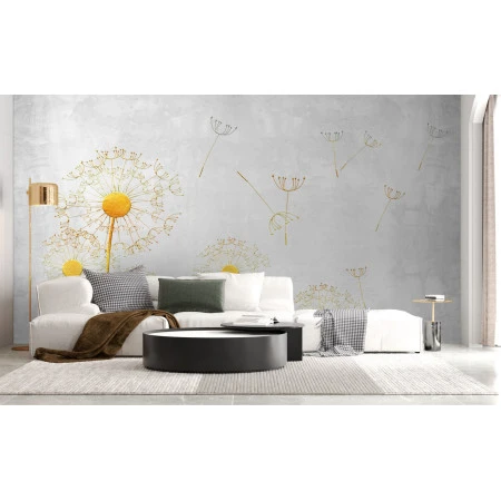 Fototapet fara imbinari Gold Dandelion Premier Decor