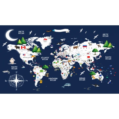 Fototapet fara imbinari Nocturne Map Premier Decor