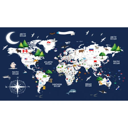Fototapet fara imbinari Nocturne Map Premier Decor