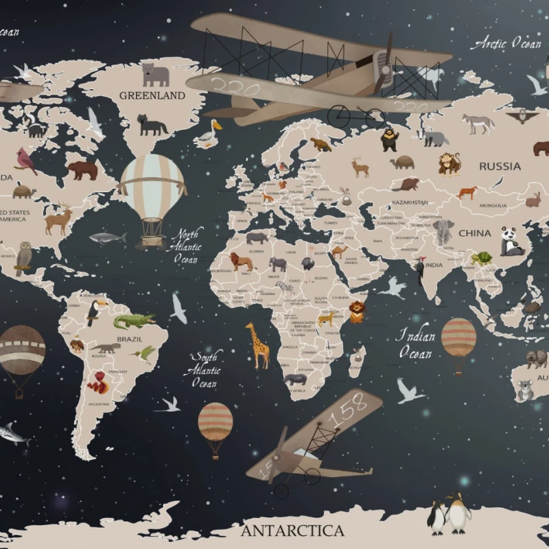 Fototapet fara imbinari Map Of The Dark Night
