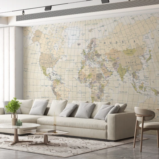 Fototapet fara imbinari Vintage Map Of The World