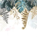 Fototapet fara imbinari Leaves With Golden Edge