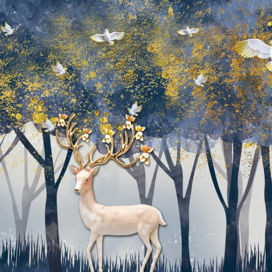 Fototapet fara imbinari Deer In The Forest