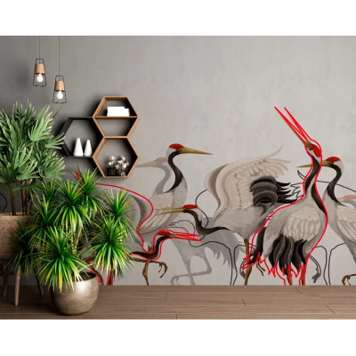 Fototapet fara imbinari Japanese Crane Premier Decor