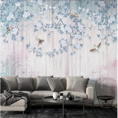 Fototapet fara imbinari Blooming Branches Stand Gracefully Against A Luminous Backdrop Premier Decor