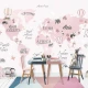 Fototapet fara imbinari Dream Pink World Map