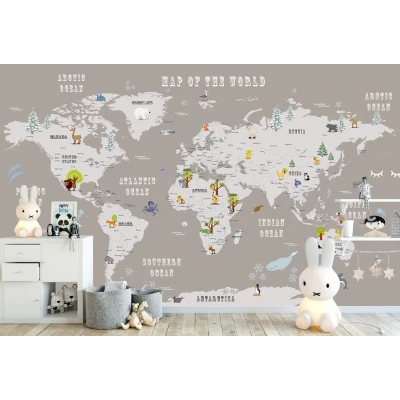 Fototapet fara imbinari Map Of The World Premier Decor