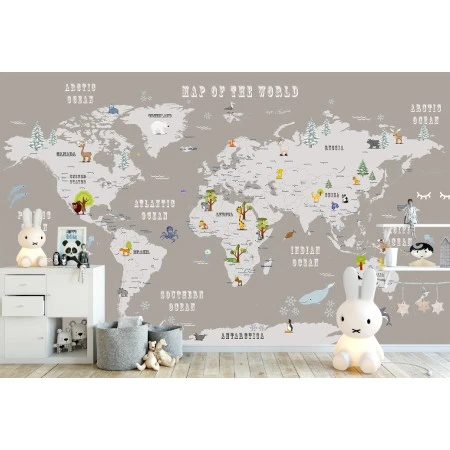 Fototapet fara imbinari Map Of The World