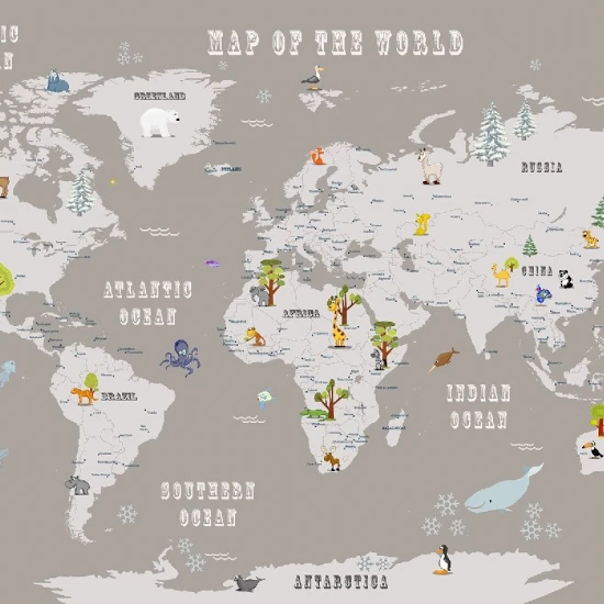 Fototapet fara imbinari Map Of The World