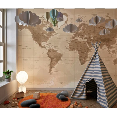 Fototapet fara imbinari Old World Map Premier Decor