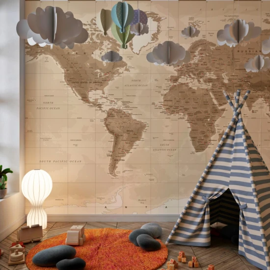 Fototapet fara imbinari Old World Map