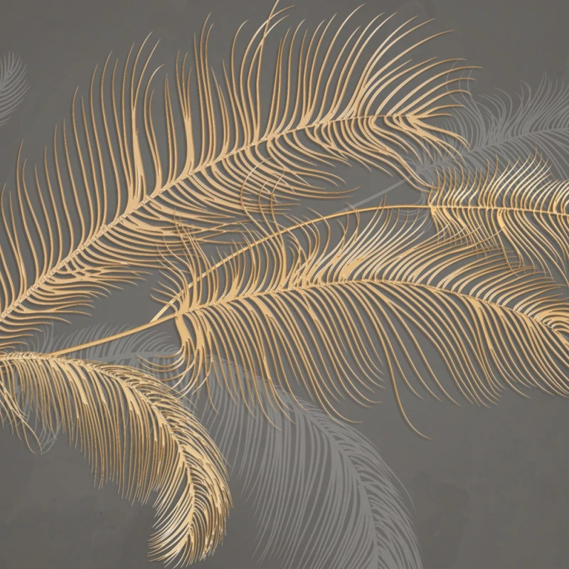 Fototapet fara imbinari  Luxury Feather Gold