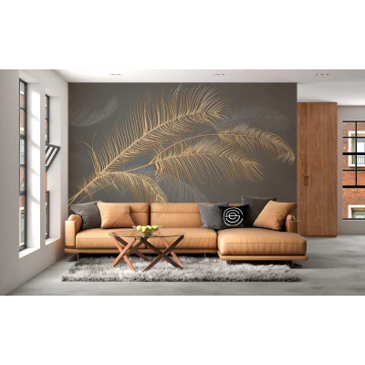 Fototapet fara imbinari  Luxury Feather Gold Premier Decor