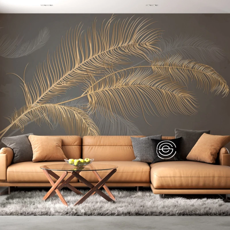Fototapet fara imbinari  Luxury Feather Gold