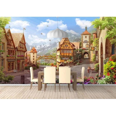 Fototapet fara imbinari Alpen Dorf Premier Decor