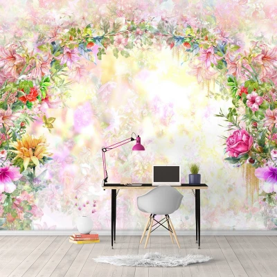 Fototapet fara imbinari Bolta de Flori Colorata Premier Decor