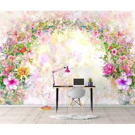 Fototapet fara imbinari Bolta de Flori Colorata Premier Decor