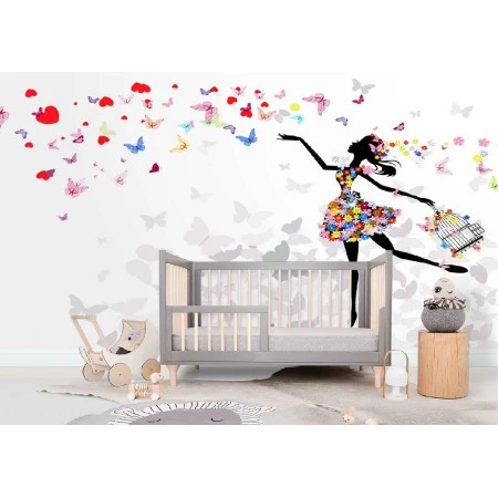 Fototapet fara imbinari Butterfly Girl Dream Fantasy Premier Decor