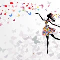 Fototapet fara imbinari Butterfly Girl Dream Fantasy