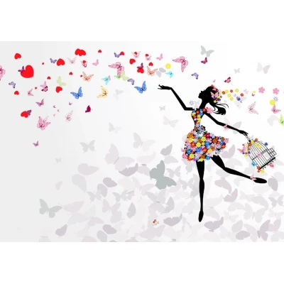Fototapet fara imbinari Butterfly Girl Dream Fantasy Premier Decor