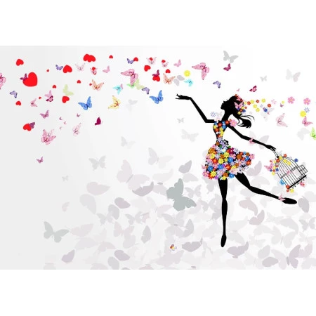 Fototapet fara imbinari Butterfly Girl Dream Fantasy Premier Decor