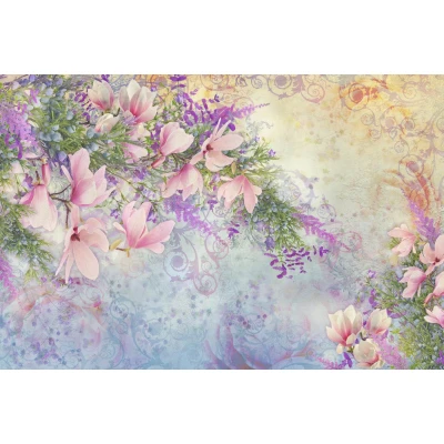 Fototapet fara imbinari Colorful Flowers Premier Decor