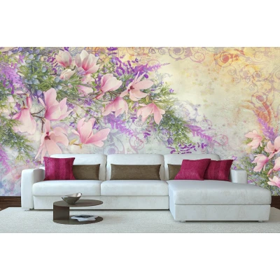 Fototapet fara imbinari Colorful Flowers Premier Decor