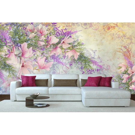 Fototapet fara imbinari Colorful Flowers Premier Decor