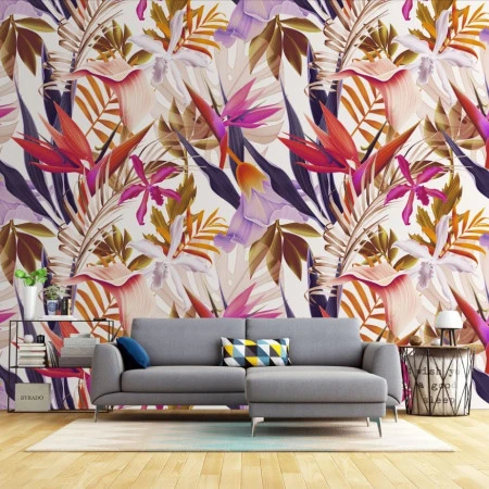 Fototapet fara imbinari Colorful Autumn Leaevs Premier Decor